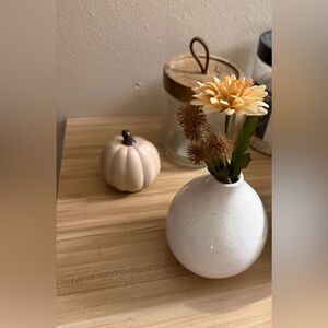 Ceramic Vase، Artificial Flowers, Glass Jar, Pumpkin, Gold Planter Decor Bundle